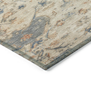 HomeRoots 9' X 12' Washable Beige and Gray Medallion Area Rug - Stylish, Durable, Indoor/Outdoor Versatility! 659238
