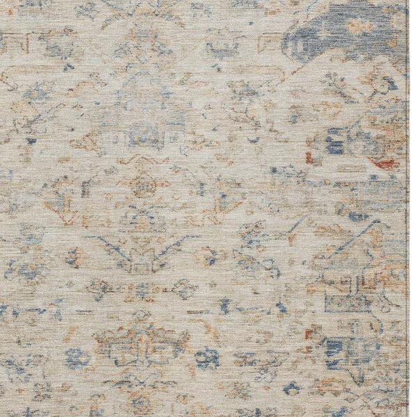 HomeRoots 10' Elegant Beige and Gray Medallion Washable Area Rug for Indoor/Outdoor Use – Durable & Stylish! 659239