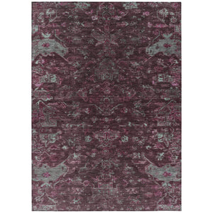 HomeRoots 8' X 10' Burgundy and Gray Medallion Rug - Washable, Durable Indoor/Outdoor Style for High-Traffic Areas 659249