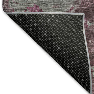 HomeRoots 9' Burgundy and Gray Medallion Washable Area Rug - Durable Indoor/Outdoor Style for High-Traffic Spaces 659250
