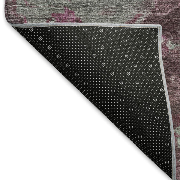 HomeRoots 9' Burgundy and Gray Medallion Washable Area Rug - Durable Indoor/Outdoor Style for High-Traffic Spaces 659250