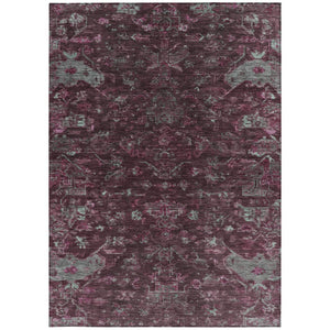 HomeRoots 10' Burgundy and Gray Medallion Area Rug - Stylish, Durable, Washable for Indoor & Outdoor Use! 659251