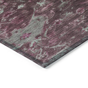 HomeRoots 10' Burgundy and Gray Medallion Area Rug - Stylish, Durable, Washable for Indoor & Outdoor Use! 659251
