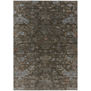 HomeRoots 5' X 8' Chocolate and Gray Medallion Indoor/Outdoor Rug - Durable, Washable, and Stylish for Any Space! 659253