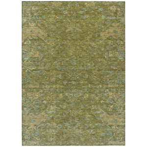 HomeRoots 8' X 10' Fern Green and Blue Medallion Area Rug - Durable, Washable, Perfect for Indoor & Outdoor Use! 659261