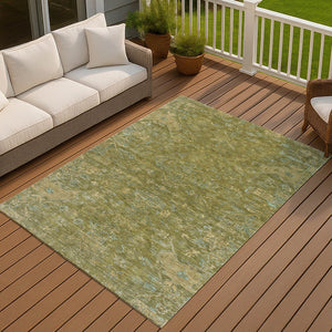 HomeRoots 9' X 12' Fern Green & Blue Medallion Rug - Durable, Washable for Indoor/Outdoor Use & High Traffic Areas 659262