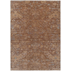 HomeRoots 10' Chili Red & Copper Medallion Indoor/Outdoor Area Rug - Durable, Washable & Stylish for Any Space 659281