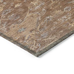 HomeRoots 10' Chili Red & Copper Medallion Indoor/Outdoor Area Rug - Durable, Washable & Stylish for Any Space 659281