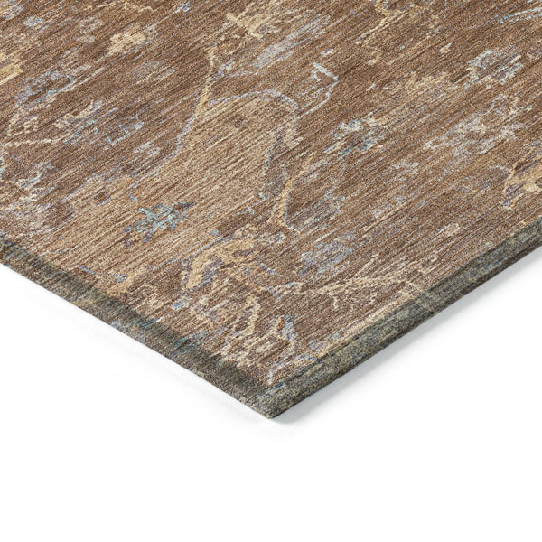 HomeRoots 10' Chili Red & Copper Medallion Indoor/Outdoor Area Rug - Durable, Washable & Stylish for Any Space 659281
