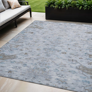 HomeRoots 5' X 8' Sky Blue Medallion Washable Area Rug - Perfect for Indoor Outdoor Spaces, Easy Care & Durable! 659283
