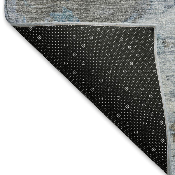 HomeRoots 8' Sky Blue & Ivory Round Medallion Rug - Washable, Durable Design for Indoor/Outdoor Spaces! 659284
