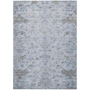 HomeRoots 9' X 12' Sky Blue Medallion Area Rug – Durable, Washable Indoor/Outdoor Rug for Versatile Home Style 659286