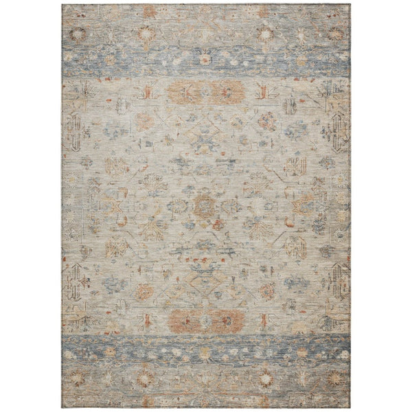 HomeRoots 5' X 8' Beige and Gray Tribal Area Rug - Durable, Washable, Indoor/Outdoor Rug for High-Traffic Spaces 659295