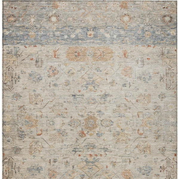 HomeRoots 8' X 10' Beige and Gray Tribal Washable Area Rug - Stylish, Durable, Indoor/Outdoor Versatility! 659297