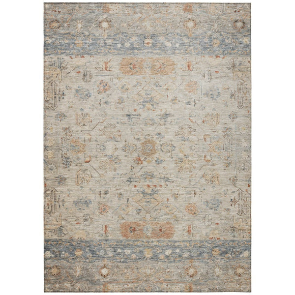 HomeRoots 8' X 10' Beige and Gray Tribal Washable Area Rug - Stylish, Durable, Indoor/Outdoor Versatility! 659297
