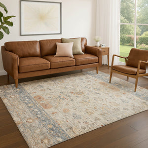 HomeRoots 8' X 10' Beige and Gray Tribal Washable Area Rug - Stylish, Durable, Indoor/Outdoor Versatility! 659297