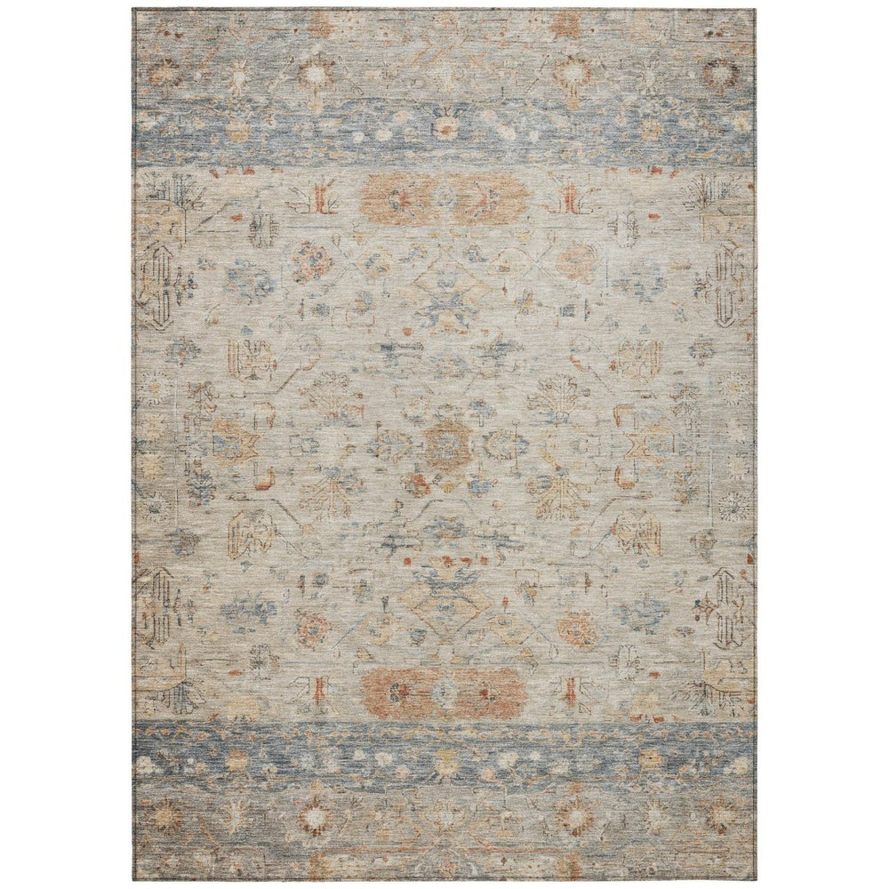HomeRoots 9' X 12' Beige and Gray Tribal Washable Rug – Durable, Stylish, Perfect for Indoor and Outdoor Spaces! 659298