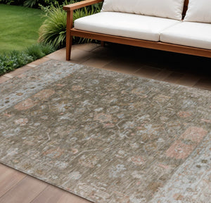 HomeRoots 9' Tribal Brown and Gray Washable Area Rug for Indoor/Outdoor Use - Durable, Stylish, Easy Care! 659304