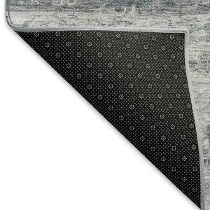 HomeRoots 8' X 10' Gray and Silver Tribal Area Rug - Washable, Durable, Indoor/Outdoor Design for Any Space 659309