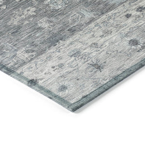 HomeRoots 9' X 12' Gray and Silver Tribal Area Rug – Durable, Washable, Indoor/Outdoor Perfect for Any Space! 659310