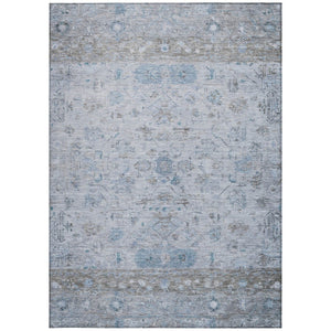 HomeRoots 10' Sky Blue Gray Ivory Tribal Area Rug – Washable, Durable, Indoor/Outdoor Design for High Traffic Areas 659329
