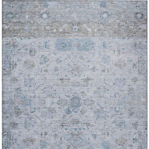 HomeRoots 10' Sky Blue Gray Ivory Tribal Area Rug – Washable, Durable, Indoor/Outdoor Design for High Traffic Areas 659329