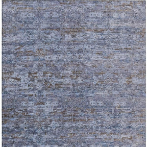 HomeRoots 8' x 10' Blue & Brown Ikat Area Rug - Stylish, Washable, Durable for Indoor & Outdoor Spaces! 659345