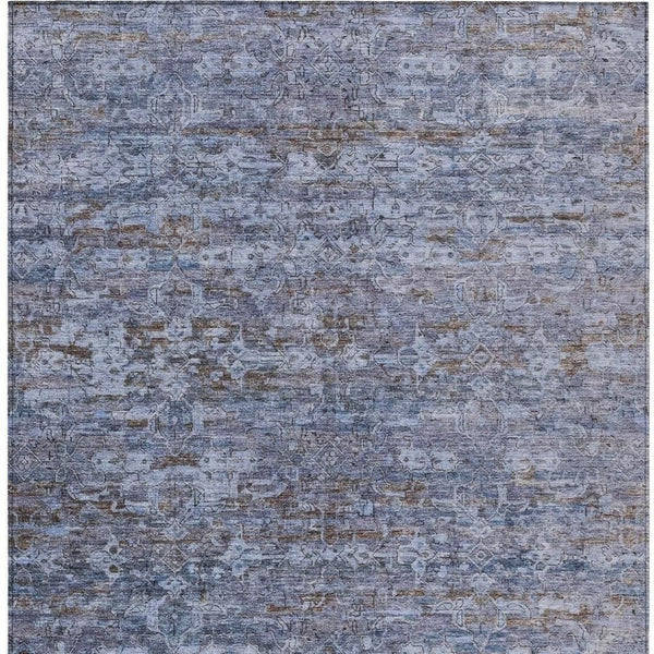 HomeRoots 8' x 10' Blue & Brown Ikat Area Rug - Stylish, Washable, Durable for Indoor & Outdoor Spaces! 659345