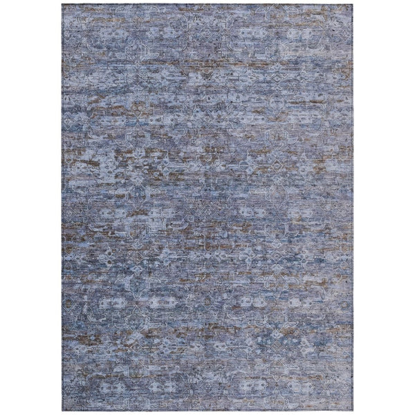 HomeRoots 8' x 10' Blue & Brown Ikat Area Rug - Stylish, Washable, Durable for Indoor & Outdoor Spaces! 659345