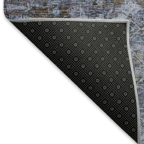 HomeRoots 9' Blue and Brown Ikat Washable Area Rug – Durable, Stylish, and Versatile for Indoor/Outdoor Use! 659346