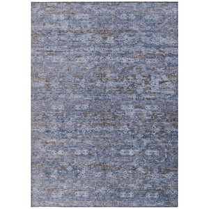 HomeRoots 10' Blue & Brown Ikat Area Rug - Washable, Durable Indoor/Outdoor Accent for High-Traffic Spaces 659347