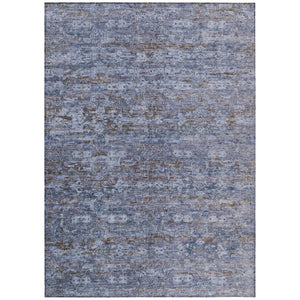 HomeRoots 10' Blue & Brown Ikat Area Rug - Washable, Durable Indoor/Outdoor Accent for High-Traffic Spaces 659347