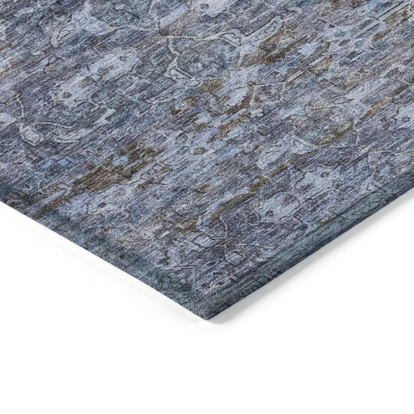 HomeRoots 10' Blue & Brown Ikat Area Rug - Washable, Durable Indoor/Outdoor Accent for High-Traffic Spaces 659347