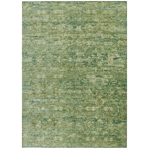 HomeRoots 5' Stylish Olive Green & Sage Ikat Washable Indoor/Outdoor Area Rug - Durable, Versatile Design! 659361