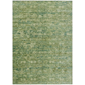 HomeRoots 5' Stylish Olive Green & Sage Ikat Washable Indoor/Outdoor Area Rug - Durable, Versatile Design! 659361