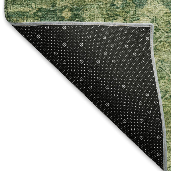 HomeRoots 5' Stylish Olive Green & Sage Ikat Washable Indoor/Outdoor Area Rug - Durable, Versatile Design! 659361
