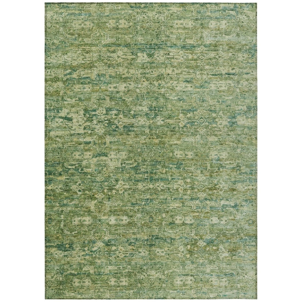HomeRoots 9' X 12' Olive Green and Sage Ikat Area Rug - Durable, Washable, Stylish for Indoor & Outdoor Use! 659364