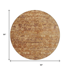 HomeRoots 8' Chili Red and Brown Ikat Washable Area Rug - Stylish, Durable, Indoor/Outdoor, Easy Care Design 659368