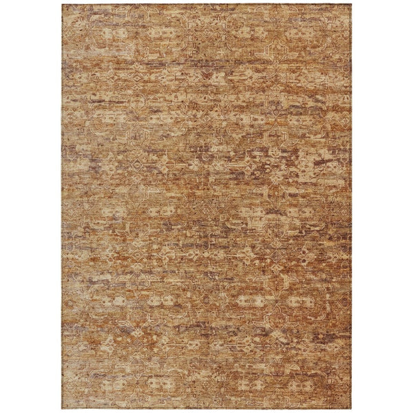 HomeRoots 8' X 10' Chili Red & Brown Ikat Area Rug - Stylish, Washable, Durable for Indoor & Outdoor Spaces 659369