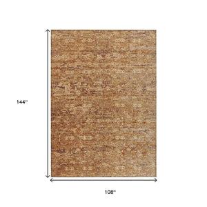 HomeRoots 9' X 12' Chili Red & Brown Ikat Area Rug - Durable, Stylish, Washable for Indoor/Outdoor Spaces! 659370