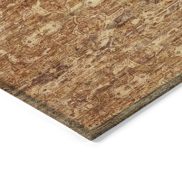 HomeRoots 10' Chili Red and Brown Ikat Area Rug – Stylish, Washable, Durable for Indoor & Outdoor Use! 659371
