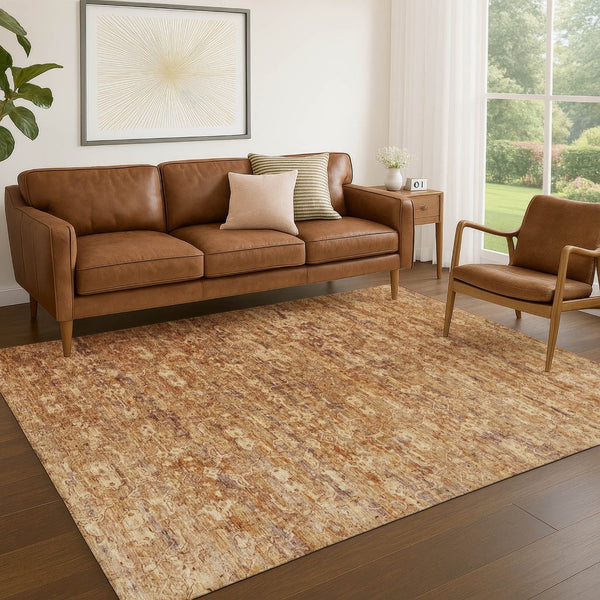 HomeRoots 10' Chili Red and Brown Ikat Area Rug – Stylish, Washable, Durable for Indoor & Outdoor Use! 659371