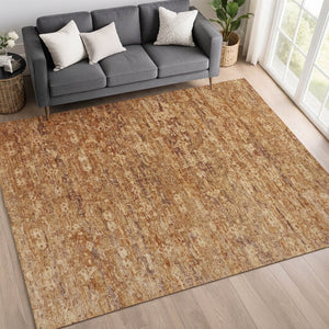 HomeRoots 10' Chili Red and Brown Ikat Area Rug – Stylish, Washable, Durable for Indoor & Outdoor Use! 659371