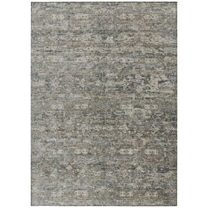 HomeRoots 5' X 8' Stylish Pewter & Silver Ikat Washable Rug – Durable, Stain-Resistant for Indoor/Outdoor Use 659373