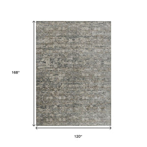 HomeRoots 10' Modern Pewter and Silver Ikat Washable Area Rug - Durable Indoor/Outdoor Style for Any Space 659377