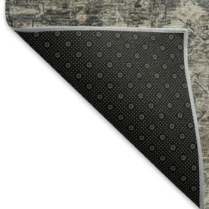 HomeRoots 10' Modern Pewter and Silver Ikat Washable Area Rug - Durable Indoor/Outdoor Style for Any Space 659377