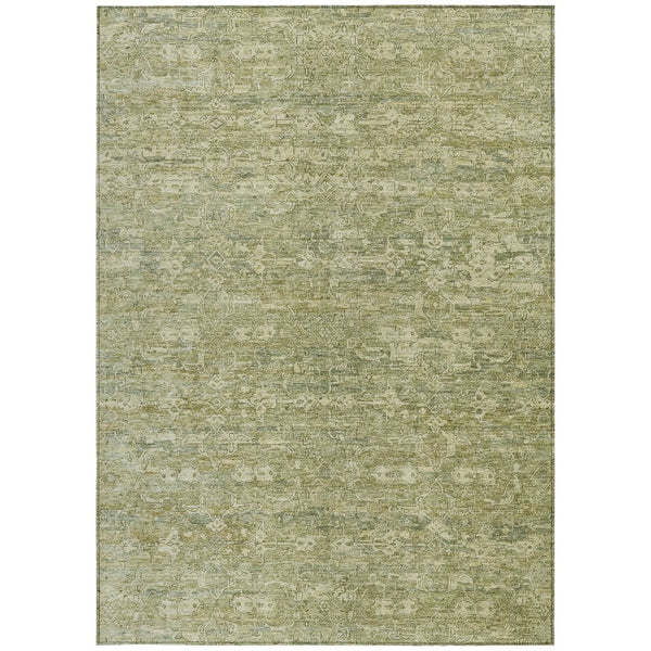 HomeRoots 8' X 10' Sage and Ivory Ikat Area Rug - Stylish, Washable, Durable Design for Indoor & Outdoor Spaces 659381