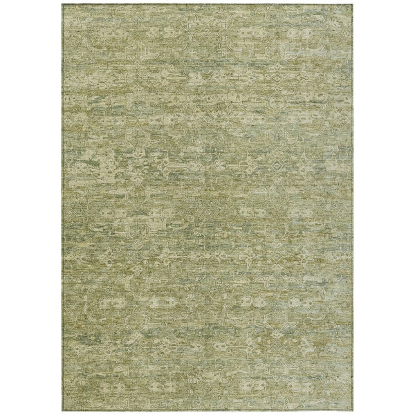 HomeRoots 8' X 10' Sage and Ivory Ikat Area Rug - Stylish, Washable, Durable Design for Indoor & Outdoor Spaces 659381
