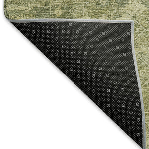 HomeRoots 10' Sage and Ivory Ikat Area Rug – Stylish, Washable, Durable for Indoor/Outdoor Spaces, Versatile Design 659383
