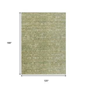 HomeRoots 10' Sage and Ivory Ikat Area Rug – Stylish, Washable, Durable for Indoor/Outdoor Spaces, Versatile Design 659383